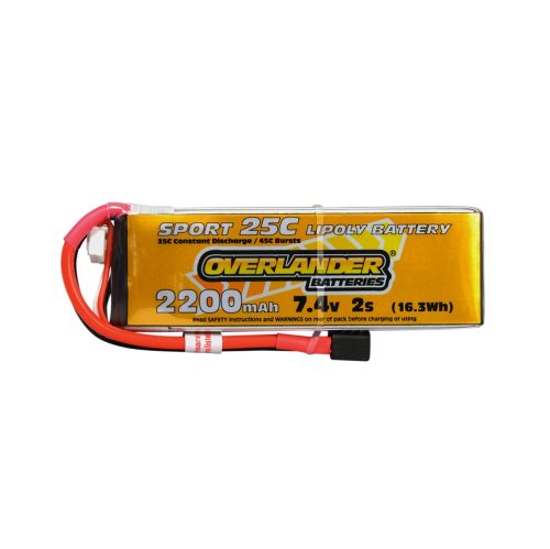 Overlander 7.4V 2S 2200mAh 25C Sport Lipo Battery