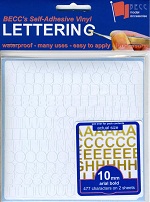 BECC 8mm White Letters & Numbers