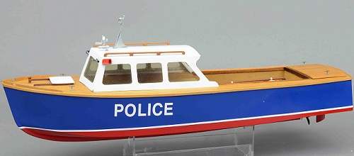 SLEC River Police Launch Model Boat Kit with Fittings Set