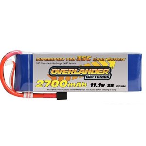 Overlander 11.1V 3S 2700mAh 35C Supersport Pro Lipo Battery
