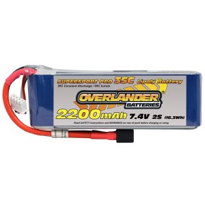 Overlander 7.4V 2S 2200mAh 35C Supersport Pro Lipo Battery