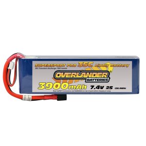Overlander 7.4V 2S 3900mAh 35C Supersport Pro Lipo Battery