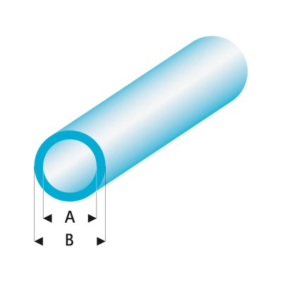 Maquett 3mm Blue Styrene Transparent Round Tube