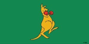 BECC Australian Boxing Kangaroo Flag 25mm