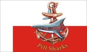 BECC Pill Sharks Flag 25mm