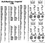 BECC Hull Waterline Markings Imperial Black 1:96 Scale