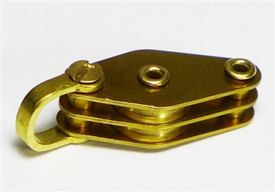 Brass Shackle Double Block with Becket 10mm