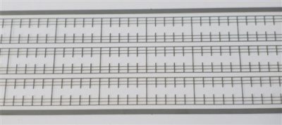 Rail Stanchions 3 Bar 6mm x 285mm 1/200 Scale (Photo Etch Sheet of 6)
