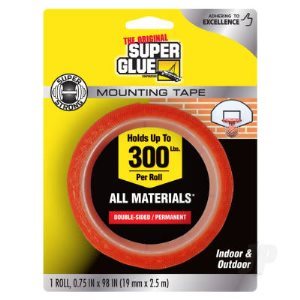 Super Glue Double-Sided Permanent Mounting Tape (1 roll 19mmx2.5m)
