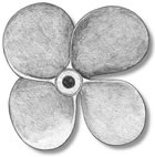 4 Blade Metal Propeller Right Hand 40mm (Non Working)