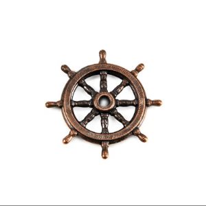 Ships Wheel Bronzed Metal 20mm