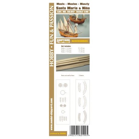 Accessories for making Masts and Yards Santa Maria & Nina