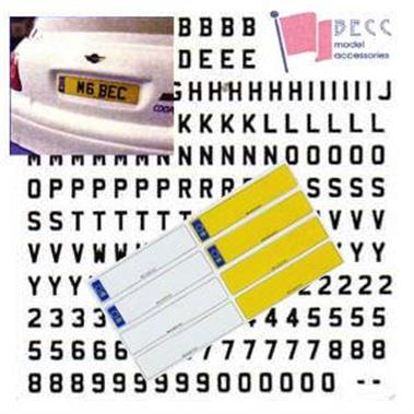 BECC 3 & 4mm Vinyl Number Plate Set