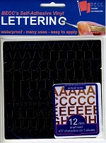 BECC 20mm Black Letters & Numbers