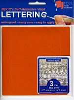 BECC 2mm Orange Letters & Numbers