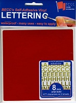 BECC 8mm Red Letters & Numbers