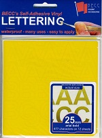 BECC 8mm Yellow Letters & Numbers