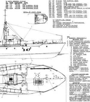 Vosper 72ft 6in MTB General Arrangement Plan Model Boat Plan