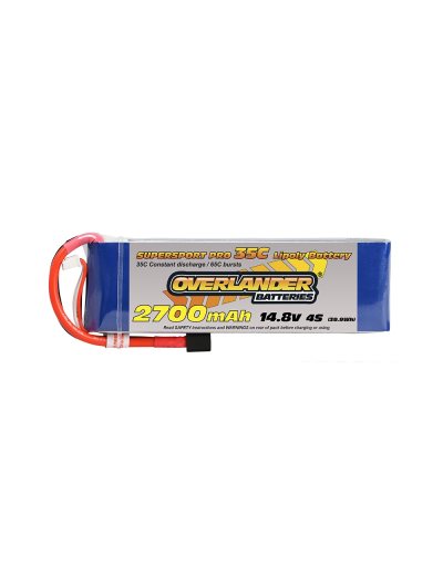 Overlander 14.8V 4S 2700mAh 35C Supersport Pro Lipo Battery