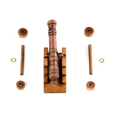 Decorative Cannon Wood Carriage 50mm