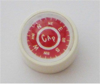 Domed Glass Compass White 19mm