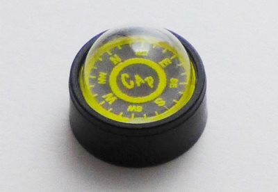 Domed Glass Compass Black 19mm