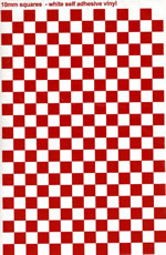 Becc Model Accessories Squares Red & White 10mm