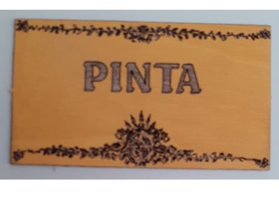 Pinta Nameplate Wood 40x70mm
