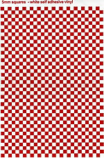 Becc Model Accessories Squares Red & White 5mm