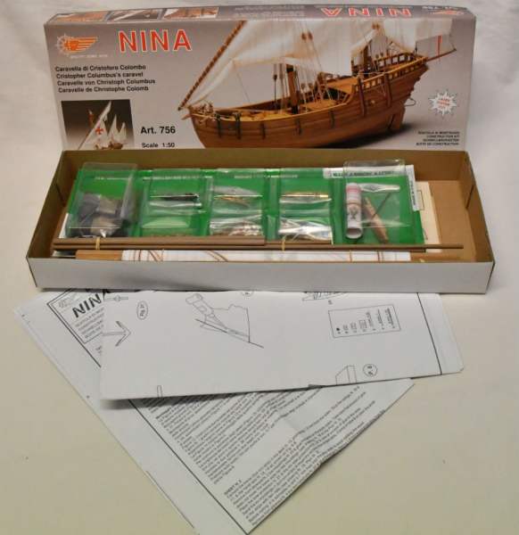 Heller Nina 1:75 – CNC Sewn Cotton Sail Set – HiSModel Accessory – Czech Republic