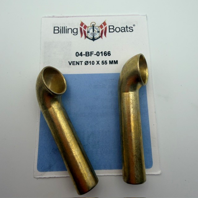 Brass Cowl Vent Ø10 x 55mm (2)