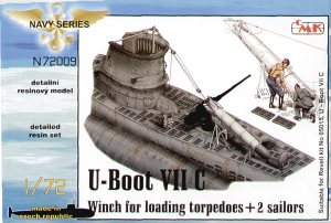 U-Boat Type VIIc winch for loading torpedos loading rollers and torpedo 1:72 scale