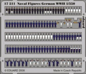 Eduard German Naval Figures WWII pre-painted in colour 1:350 Scale