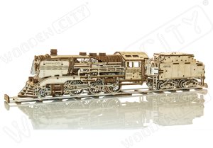 Wooden City Express Locomotive & Tender with Rails
