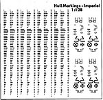Becc Model Accessories Hull Waterline Markings Imperial Black 1:128 Scale