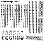 Hull Waterline Markings White Metric & Imperial 1:200 Scale