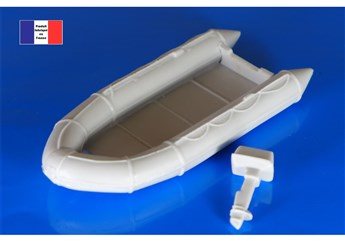 CAP Maquettes Inflatable Dinghy with Outboard Motor 105mm x 50mm