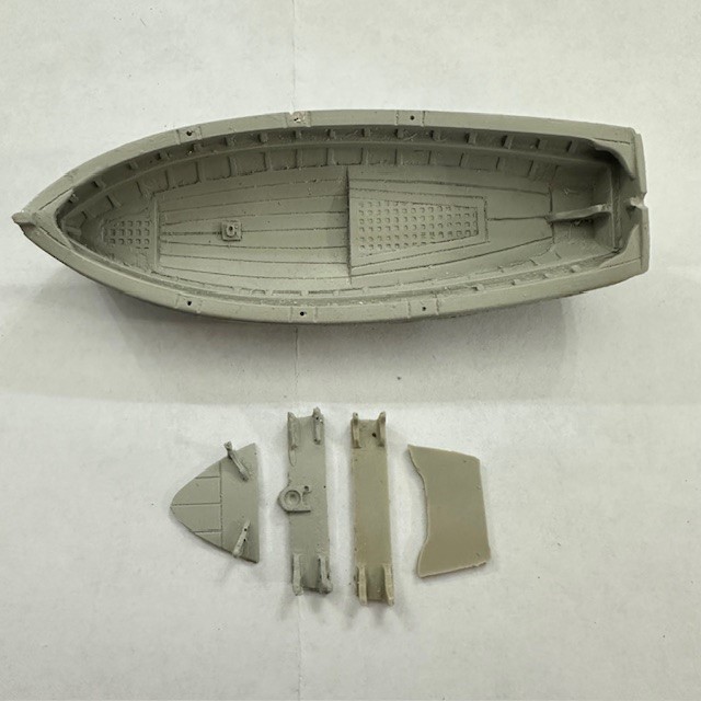 17ft Dinghy Clinker Transom Stern 107mm 1:48 Scale