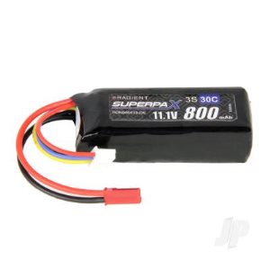 Radient 11.1V 3S 800mAh 30C JST Lipo Battery