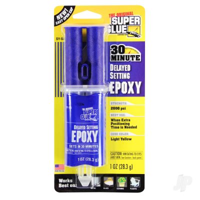 Super Glue 30 Minute Super Strength Delayed Setting Epoxy (1oz 28.3g)