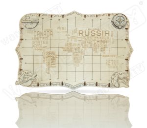Wooden City World Map Expedition Series Words