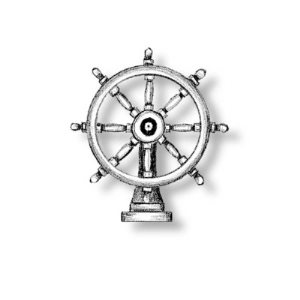 4350/15 Ships Wheel on Stand Bronzed 14mm
