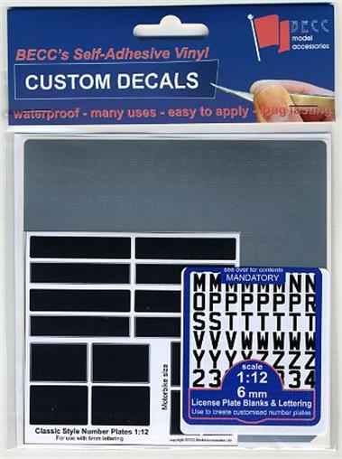 Classic Silver 10mm Vinyl Number Plate Set