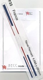 Becc Model Accessories F33 France Naval Pennant
