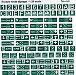 BECC Fire Signage Green 1:24 Scale