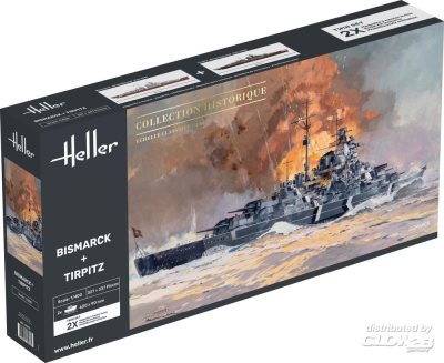 Heller Bismarck & Tirpitz Twinset 1:400 Scale