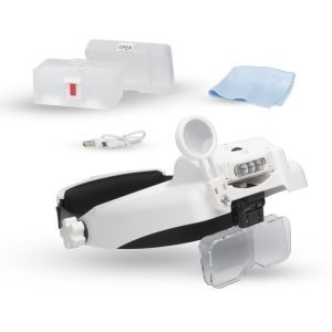 Lightcraft LED Pro Headband Magnifier Kit with Bi-Plate Magnification & Loupe