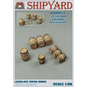 Shipyard Barrels 72 & 184 gallons 1:96 Scale