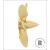 Raboesch 45mm 5 Blade R/H Brass C-Type Propeller M4 - view 2