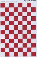 Becc Model Accessories Squares Red & White 17mm